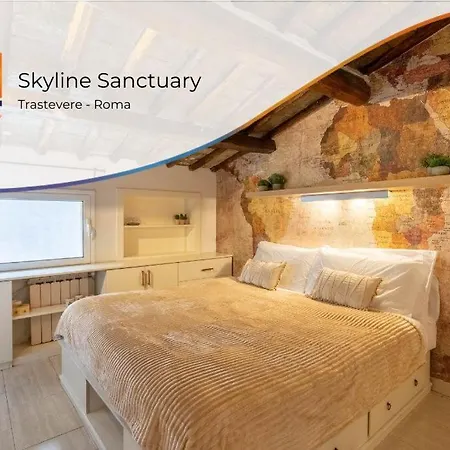 15 Min From Piazza Venezia Skyline Sanctuary In Trastevere Apartment *